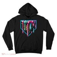 Home Plate Drip Ice Cream Softball & Baseball Tall Hoodie thumb 0