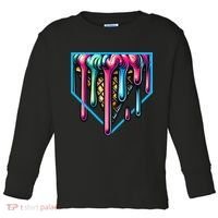 Home Plate Drip Ice Cream Softball & Baseball Toddler Long Sleeve Shirt thumb 0