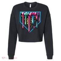 Home Plate Drip Ice Cream Softball & Baseball Cropped Pullover Crew thumb 0
