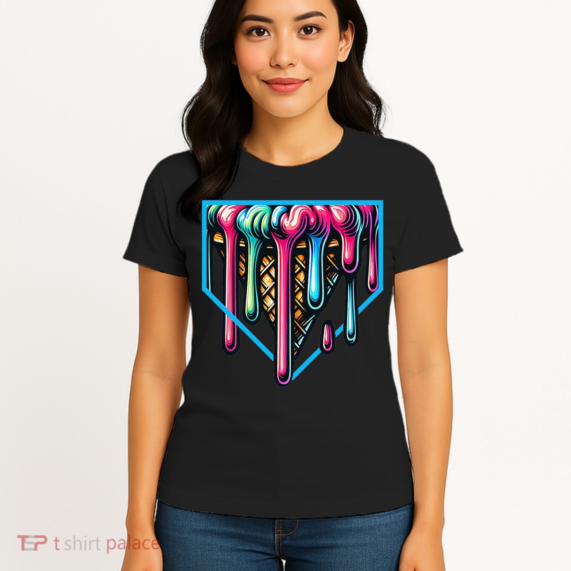 Home Plate Drip Ice Cream Softball & Baseball Women's T-Shirt