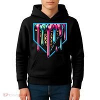 Home Plate Drip Ice Cream Softball & Baseball Kids Hoodie thumb 4