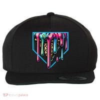 Home Plate Drip Ice Cream Softball & Baseball Wool Snapback Cap thumb 0