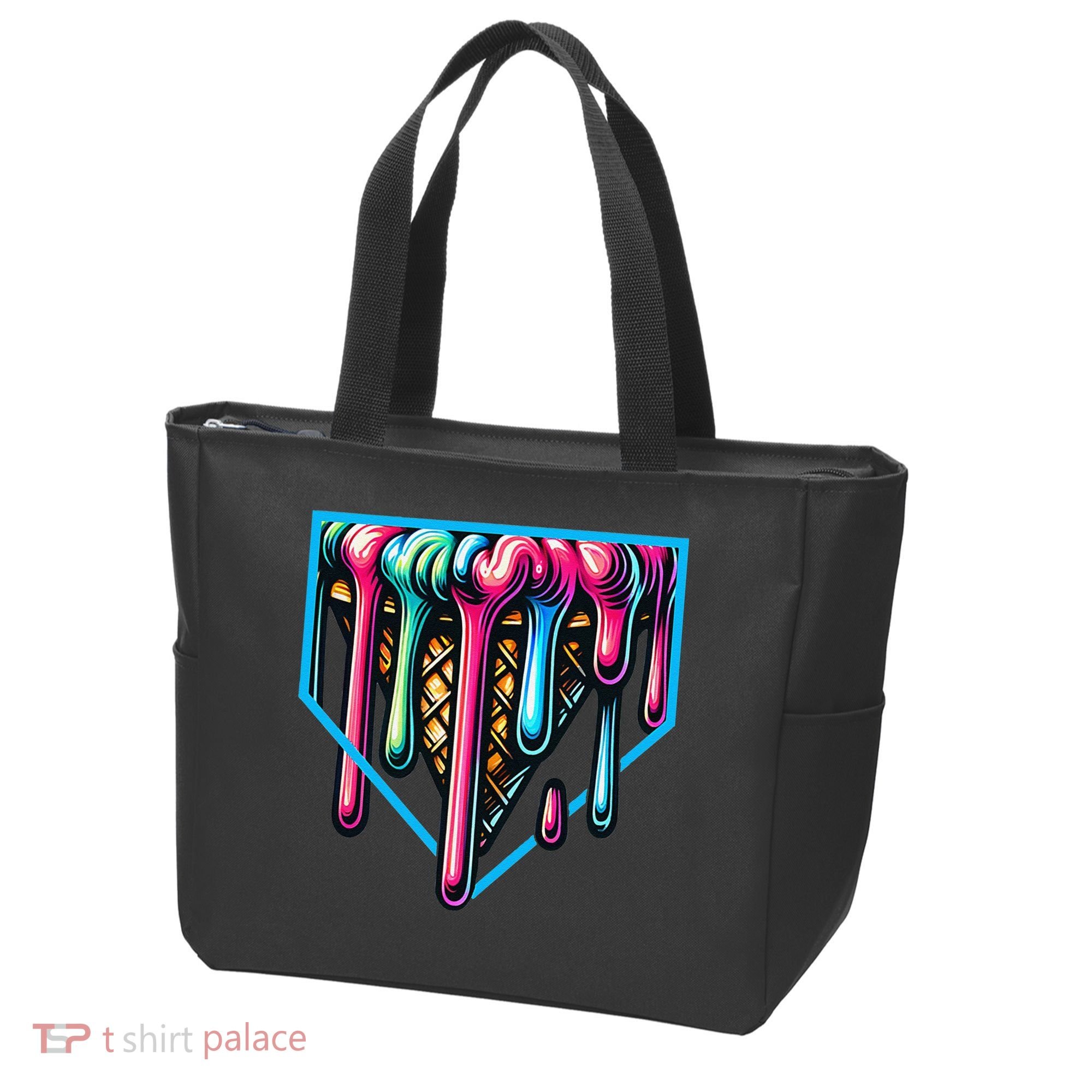 Home Plate Drip Ice Cream Softball & Baseball Tote Bag