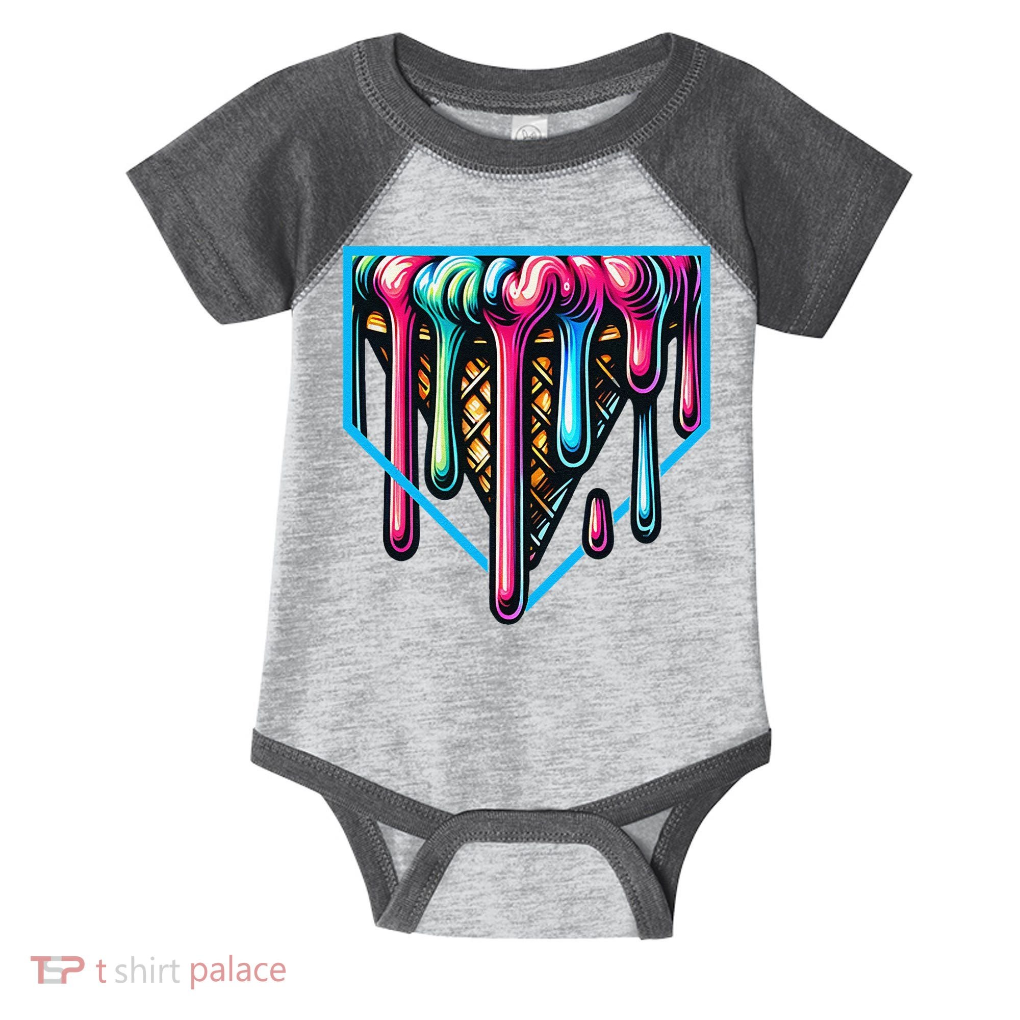 Home Plate Drip Ice Cream Softball & Baseball Infant Baby Jersey Bodysuit