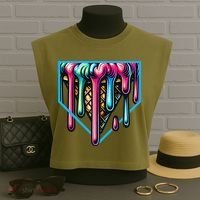 Home Plate Drip Ice Cream Softball & Baseball Garment-Dyed Women's Muscle Tee thumb 3