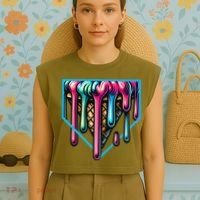 Home Plate Drip Ice Cream Softball & Baseball Garment-Dyed Women's Muscle Tee thumb 4