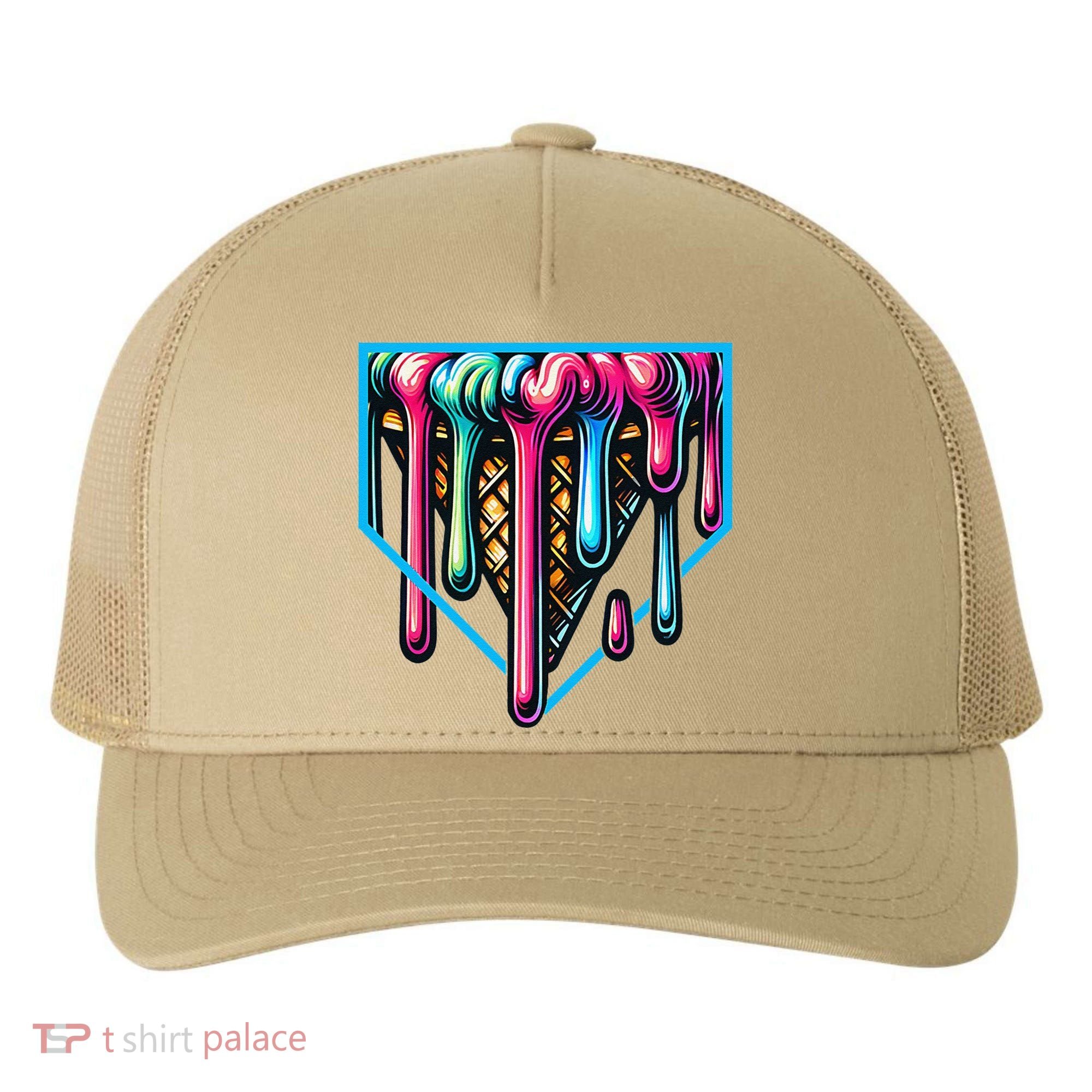 Home Plate Drip Ice Cream Softball & Baseball Yupoong Adult 5-Panel Trucker Hat