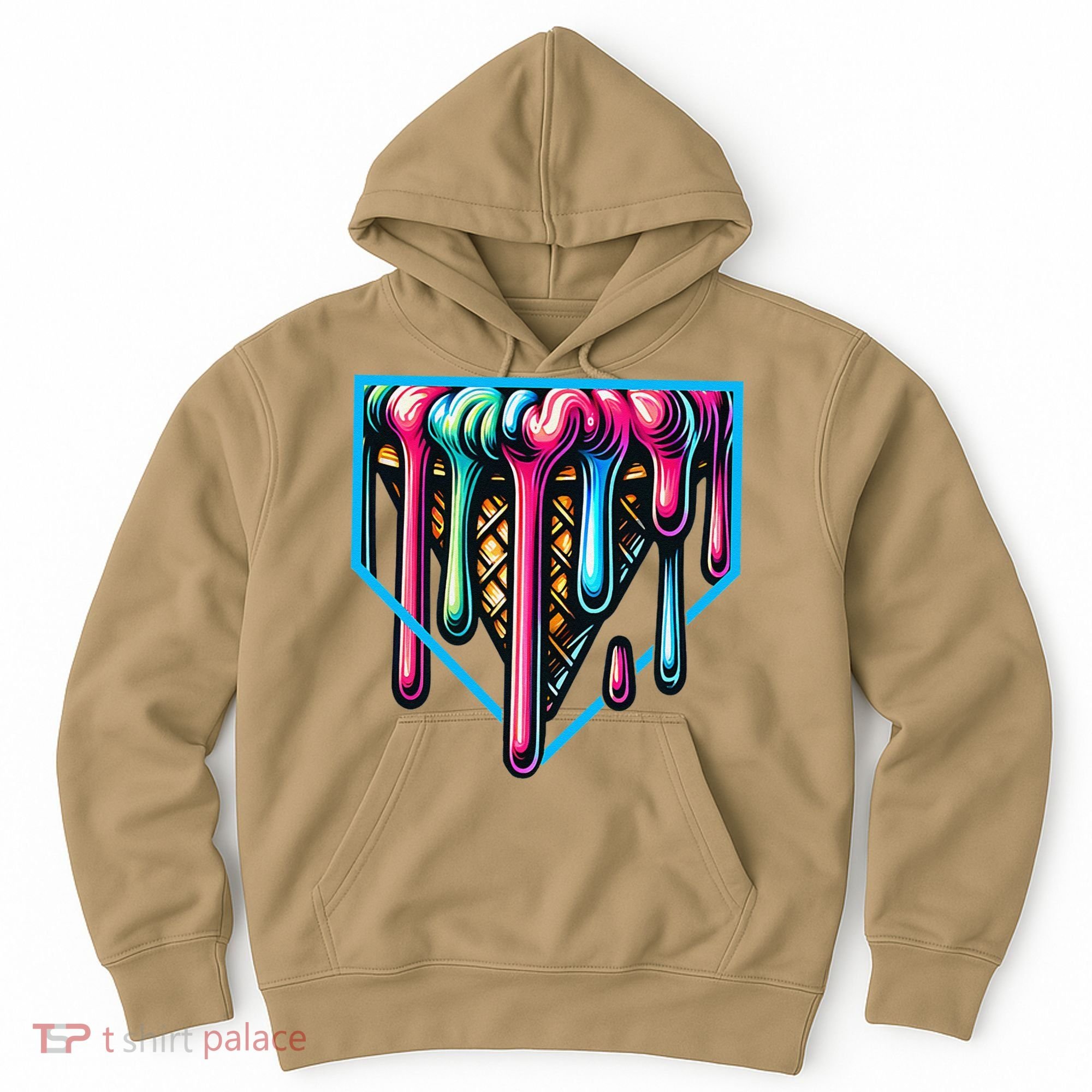 Home Plate Drip Ice Cream Softball & Baseball Hoodie