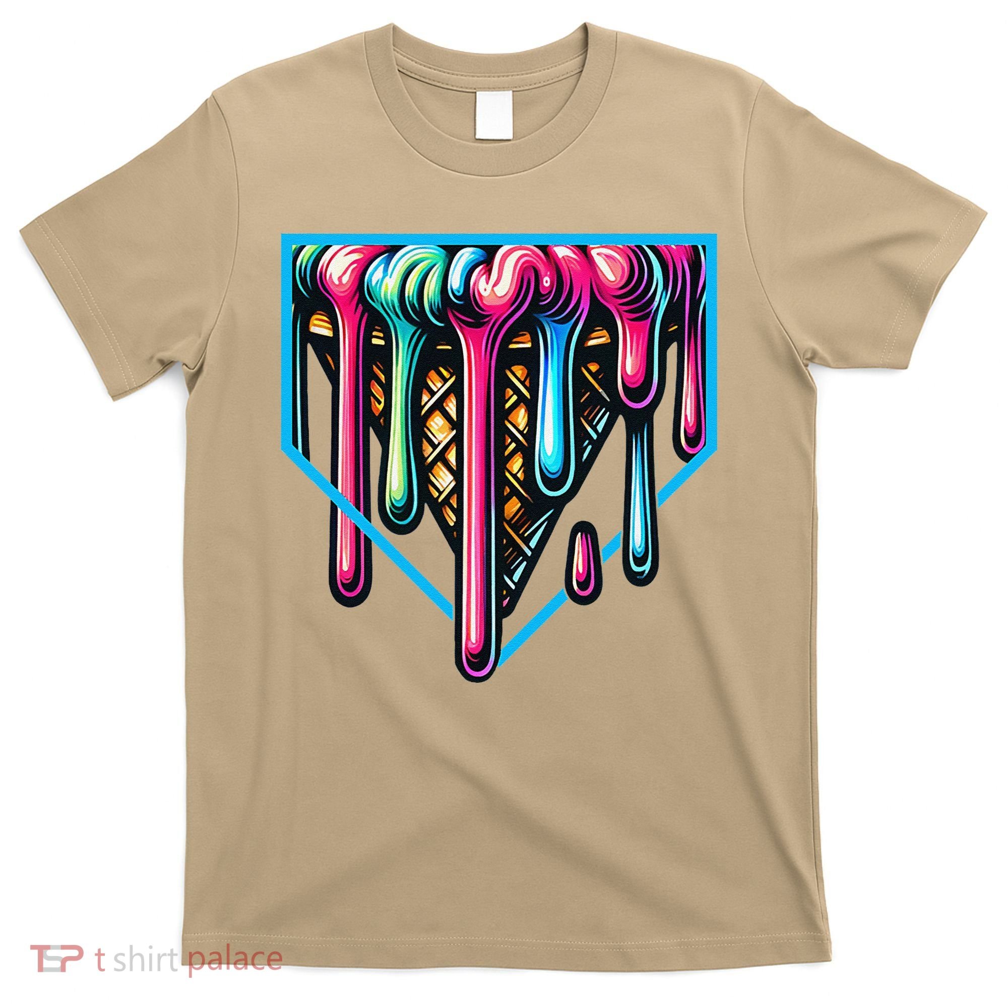 Home Plate Drip Ice Cream Softball & Baseball T-Shirt