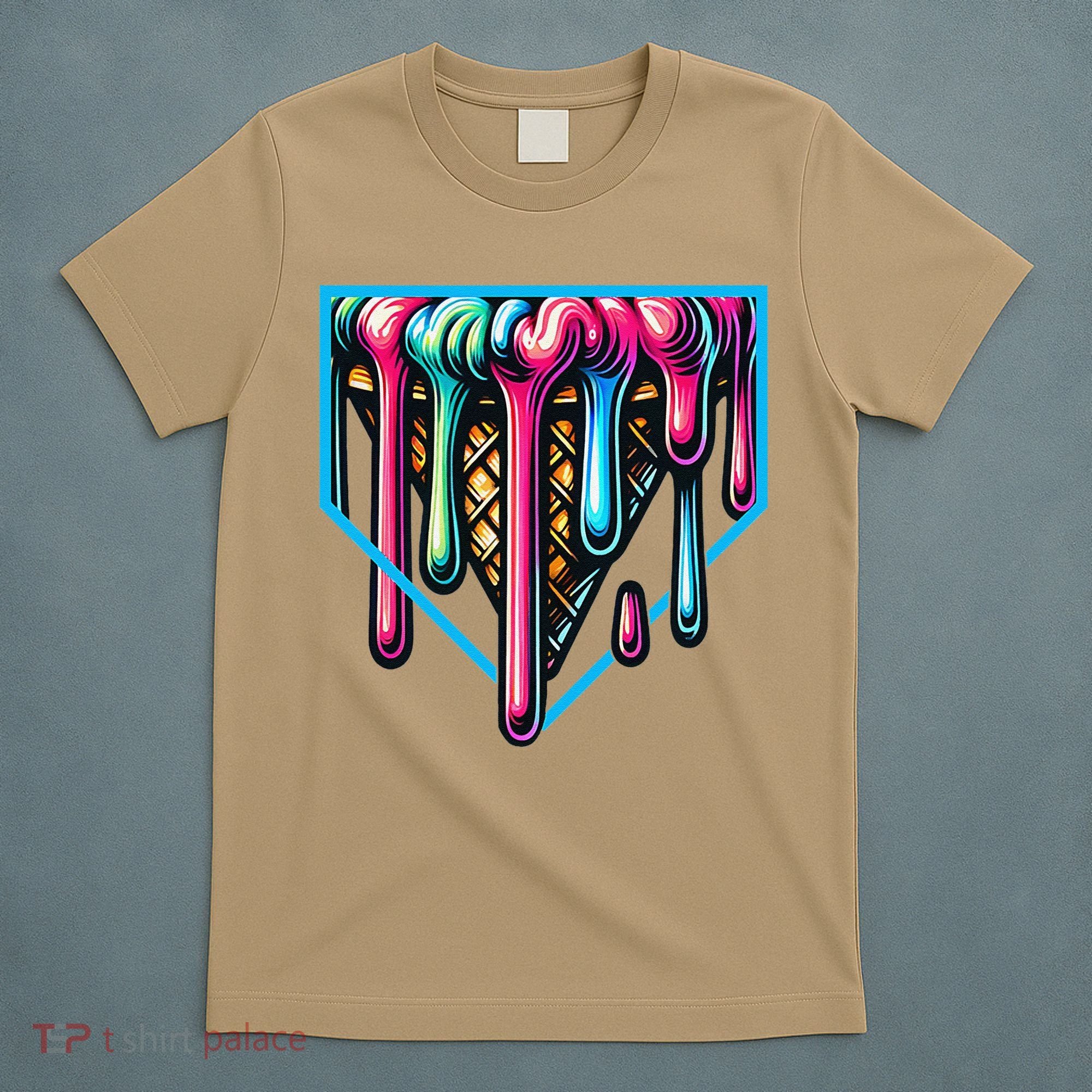 Home Plate Drip Ice Cream Softball & Baseball T-Shirt