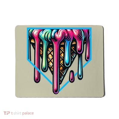 Home Plate Drip Ice Cream Softball & Baseball Mousepad