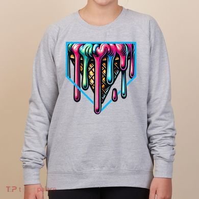 Home Plate Drip Ice Cream Softball & Baseball Women's Sweatshirt