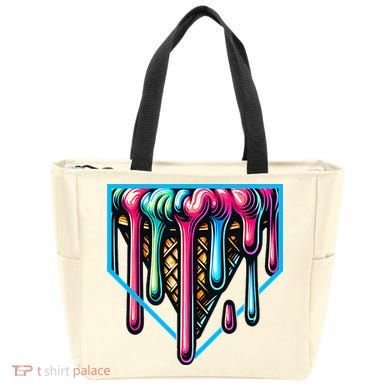 Home Plate Drip Ice Cream Softball & Baseball Tote Bag