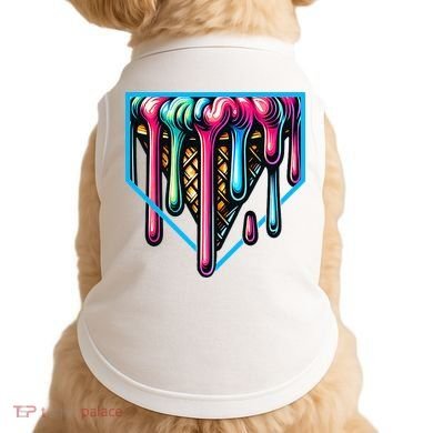 Home Plate Drip Ice Cream Softball & Baseball Doggie Tank