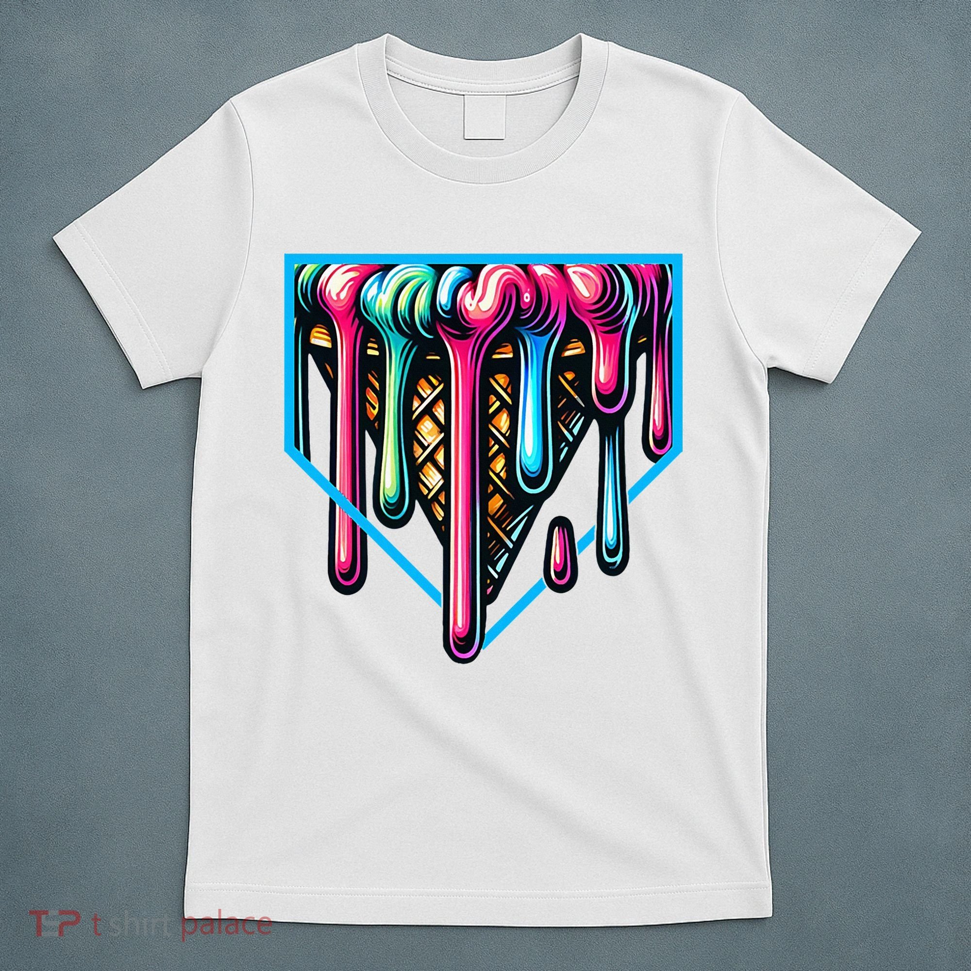 Home Plate Drip Ice Cream Softball & Baseball T-Shirt