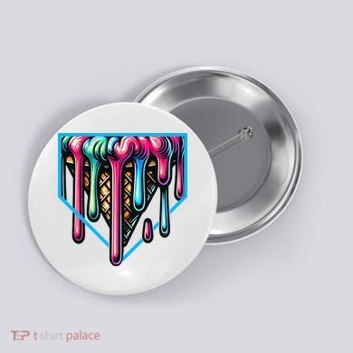 Home Plate Drip Ice Cream Softball & Baseball Button