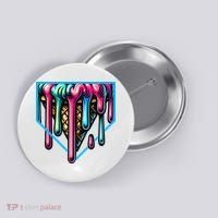 Home Plate Drip Ice Cream Softball & Baseball Button thumb 0