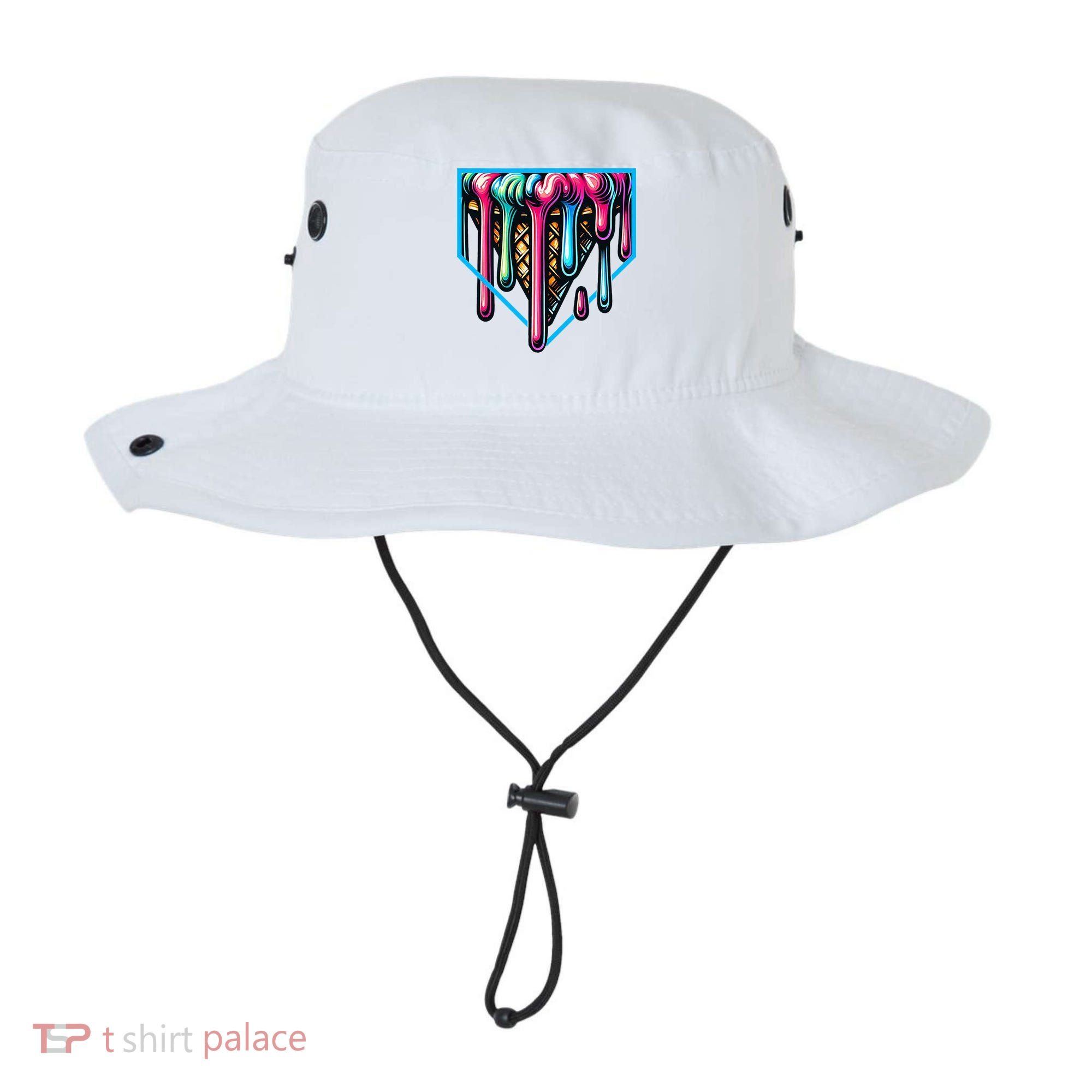 Home Plate Drip Ice Cream Softball & Baseball Bucket Hat