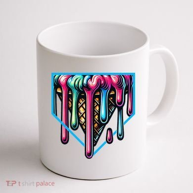 Home Plate Drip Ice Cream Softball & Baseball Coffee Mug back