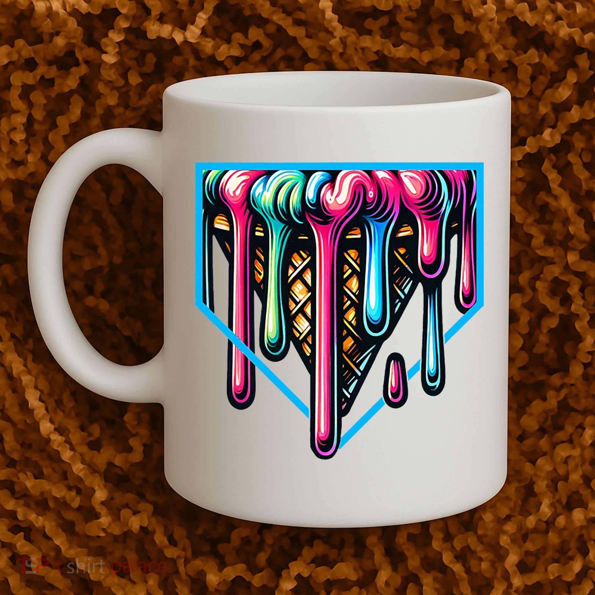 Home Plate Drip Ice Cream Softball & Baseball Coffee Mug