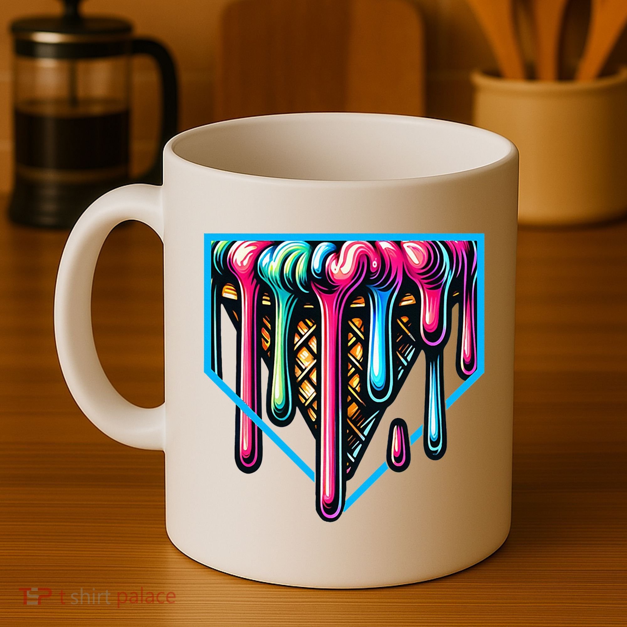 Home Plate Drip Ice Cream Softball & Baseball Coffee Mug