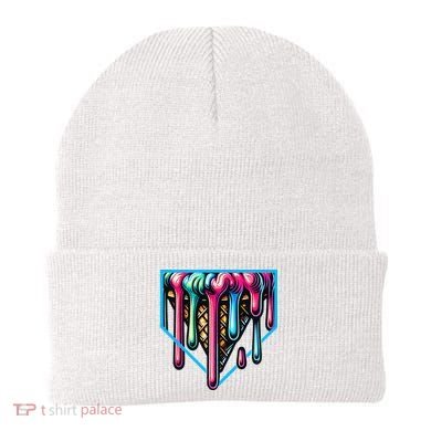 Home Plate Drip Ice Cream Softball & Baseball Beanie
