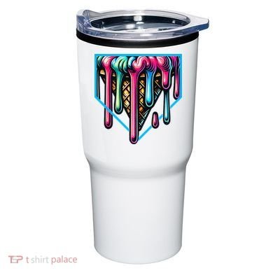 Home Plate Drip Ice Cream Softball & Baseball Tumbler