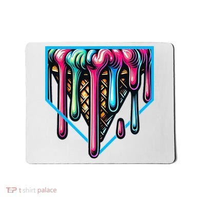 Home Plate Drip Ice Cream Softball & Baseball Mousepad