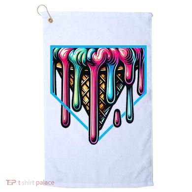 Home Plate Drip Ice Cream Softball & Baseball Golf Towel