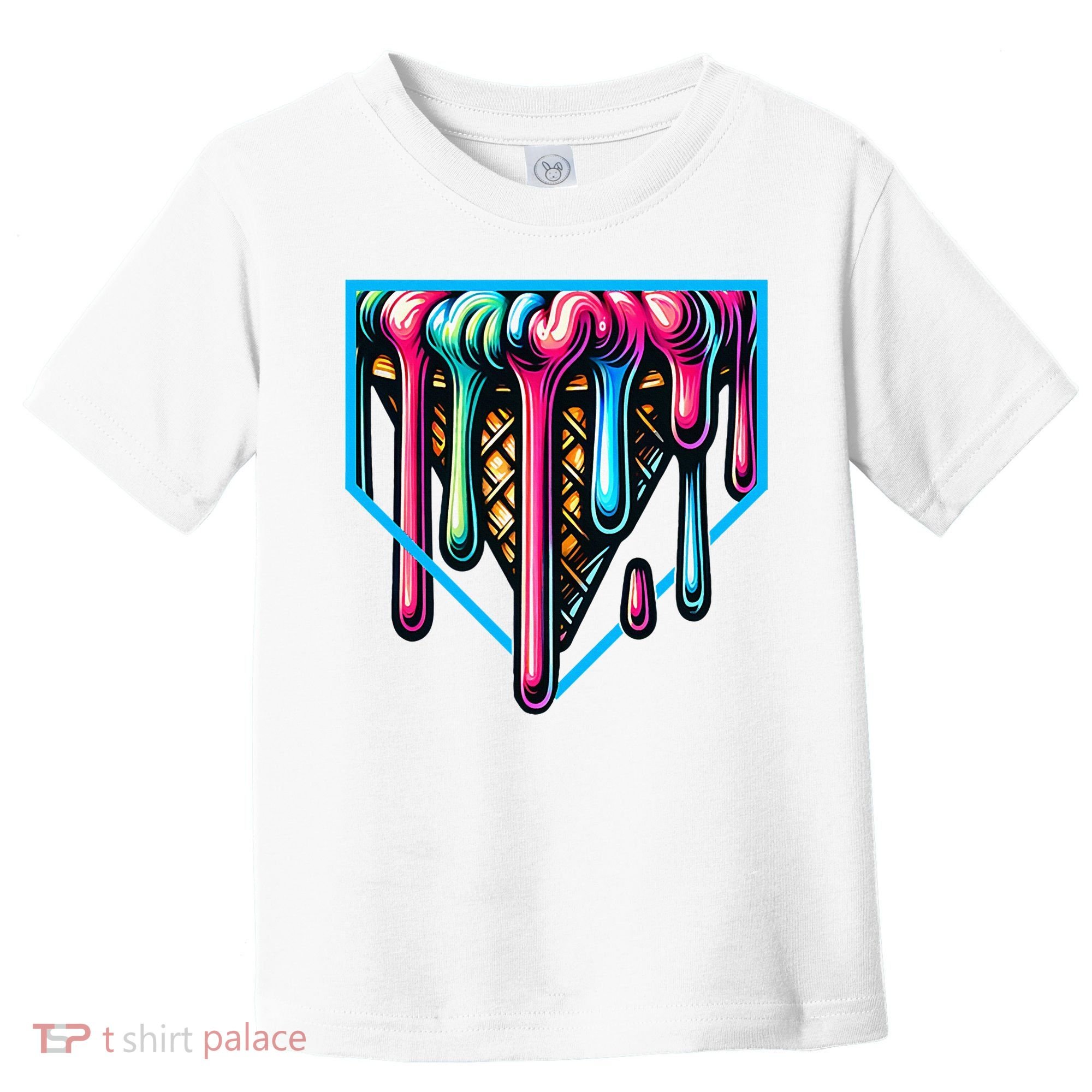 Home Plate Drip Ice Cream Softball & Baseball Toddler T-Shirt