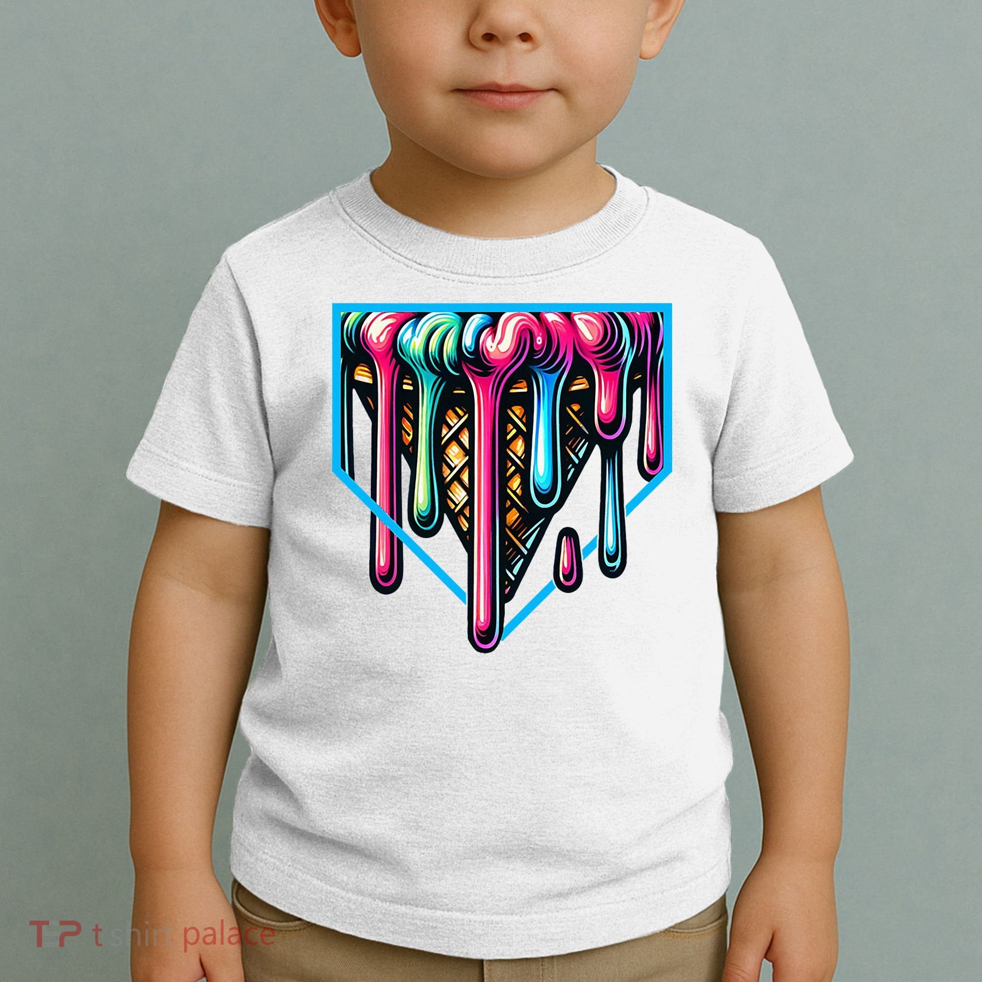 Home Plate Drip Ice Cream Softball & Baseball Toddler T-Shirt