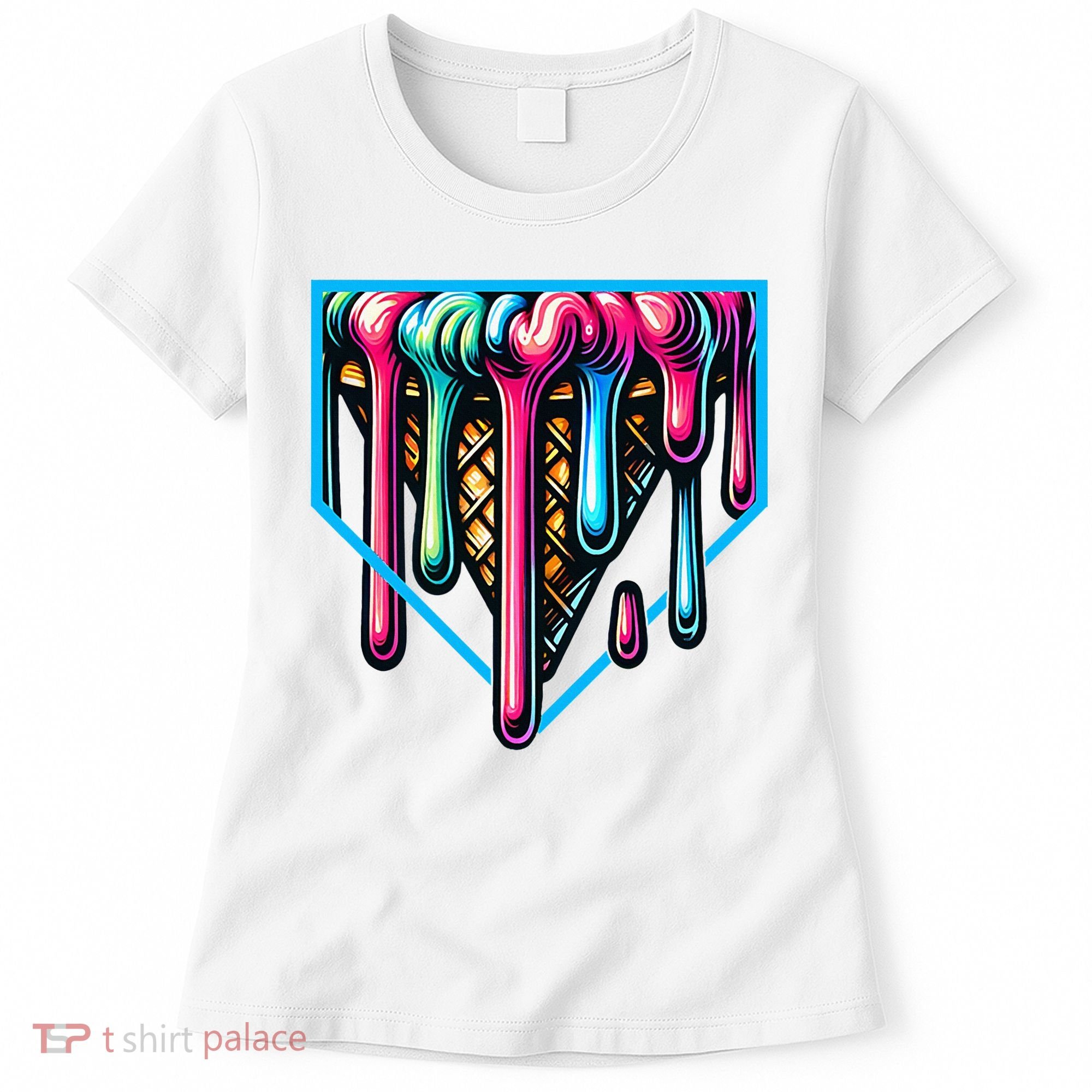 Home Plate Drip Ice Cream Softball & Baseball Women's T-Shirt