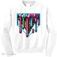 Home Plate Drip Ice Cream Softball & Baseball Kids Sweatshirt thumb 0