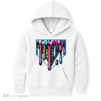 Home Plate Drip Ice Cream Softball & Baseball Kids Hoodie thumb 0