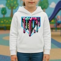 Home Plate Drip Ice Cream Softball & Baseball Kids Hoodie thumb 3