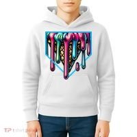 Home Plate Drip Ice Cream Softball & Baseball Kids Hoodie thumb 4