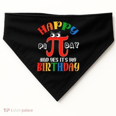 Happy Pi Day March 14th Birthday Funny Great Gift USA-Made Doggie Bandana