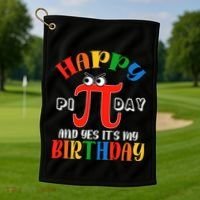 Happy Pi Day March 14th Birthday Funny Great Gift Golf Towel thumb 1