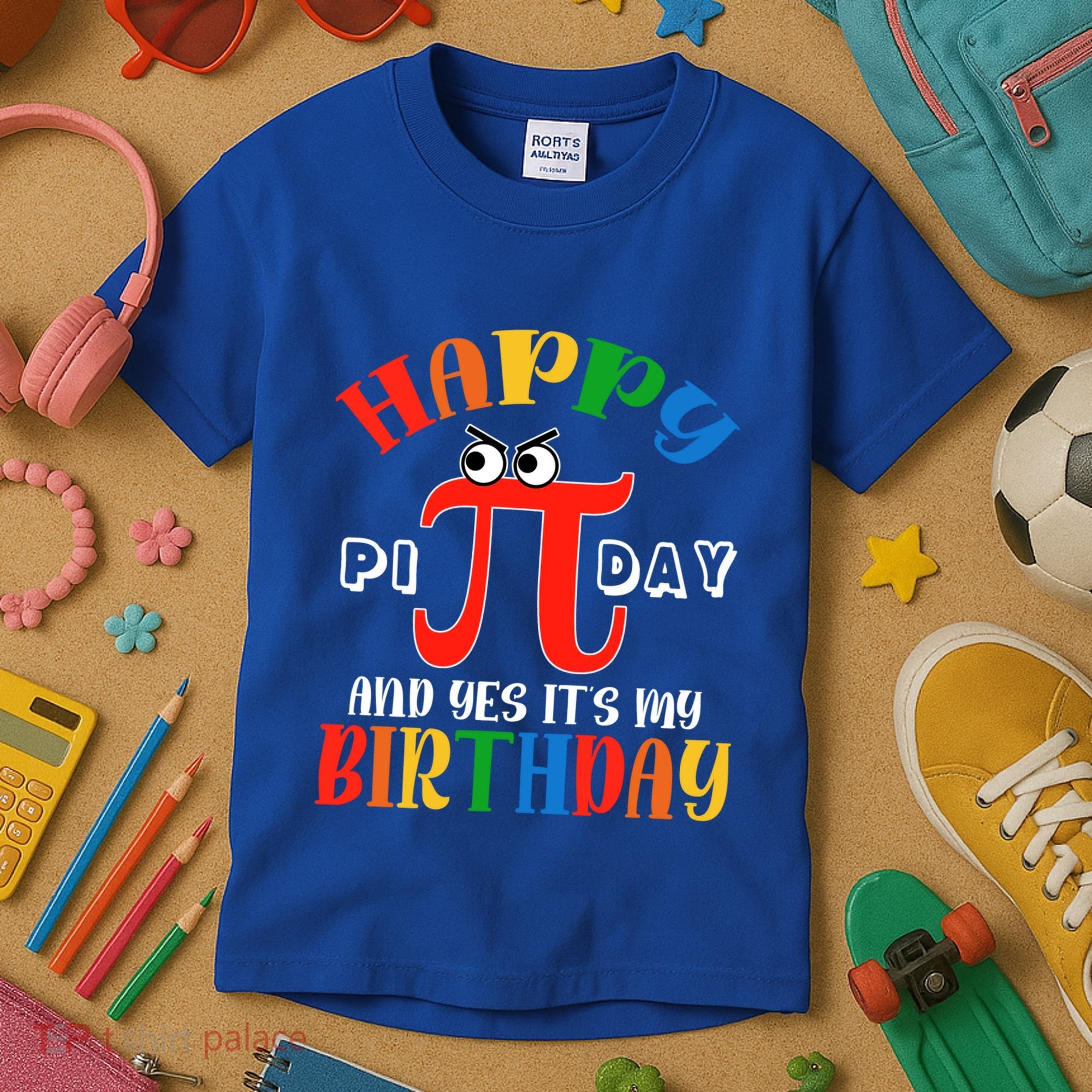 Happy Pi Day March 14th Birthday Funny Great Gift Kids T-Shirt
