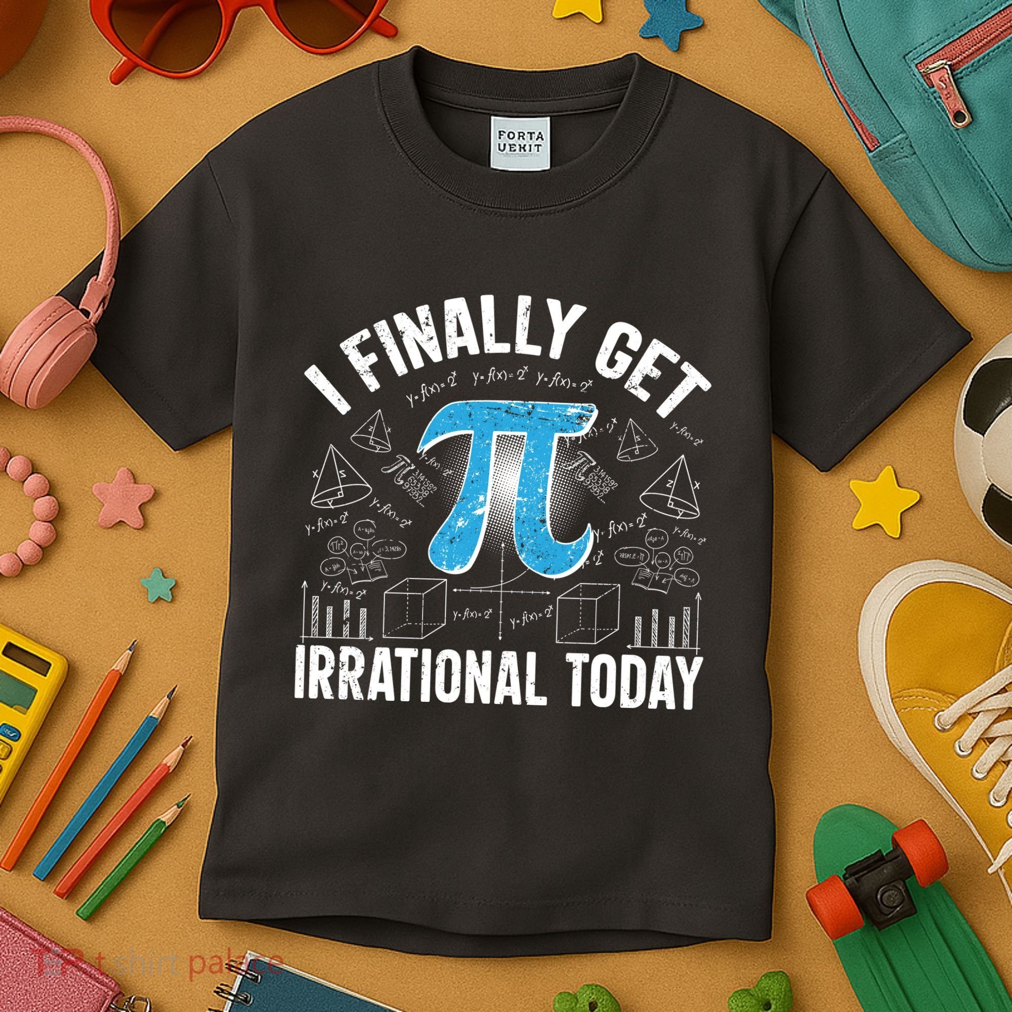 Happy Pi Day March 14 I Finally Get Irrational Today Kids T-Shirt