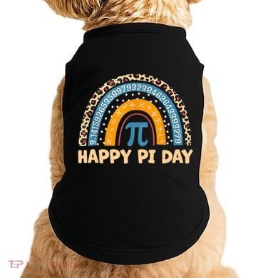 Happy Pi Day Leopard Rainbow Doggie Tank