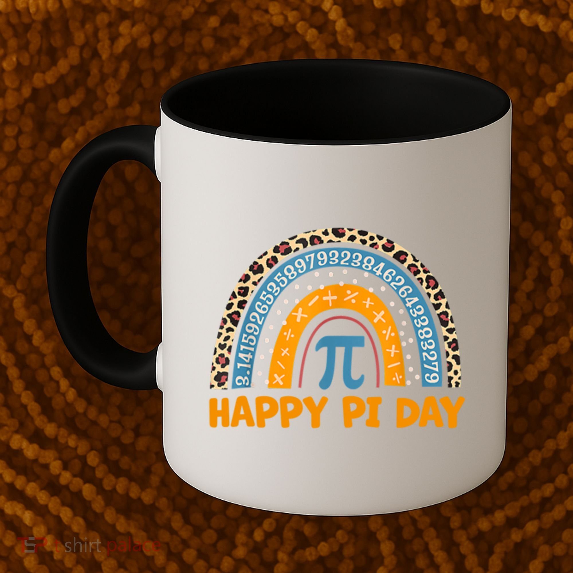 Happy Pi Day Leopard Rainbow Coffee Mug