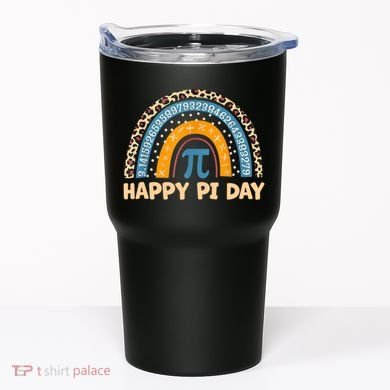 Happy Pi Day Leopard Rainbow Tumbler
