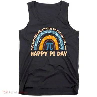 Happy Pi Day Leopard Rainbow Tank Top