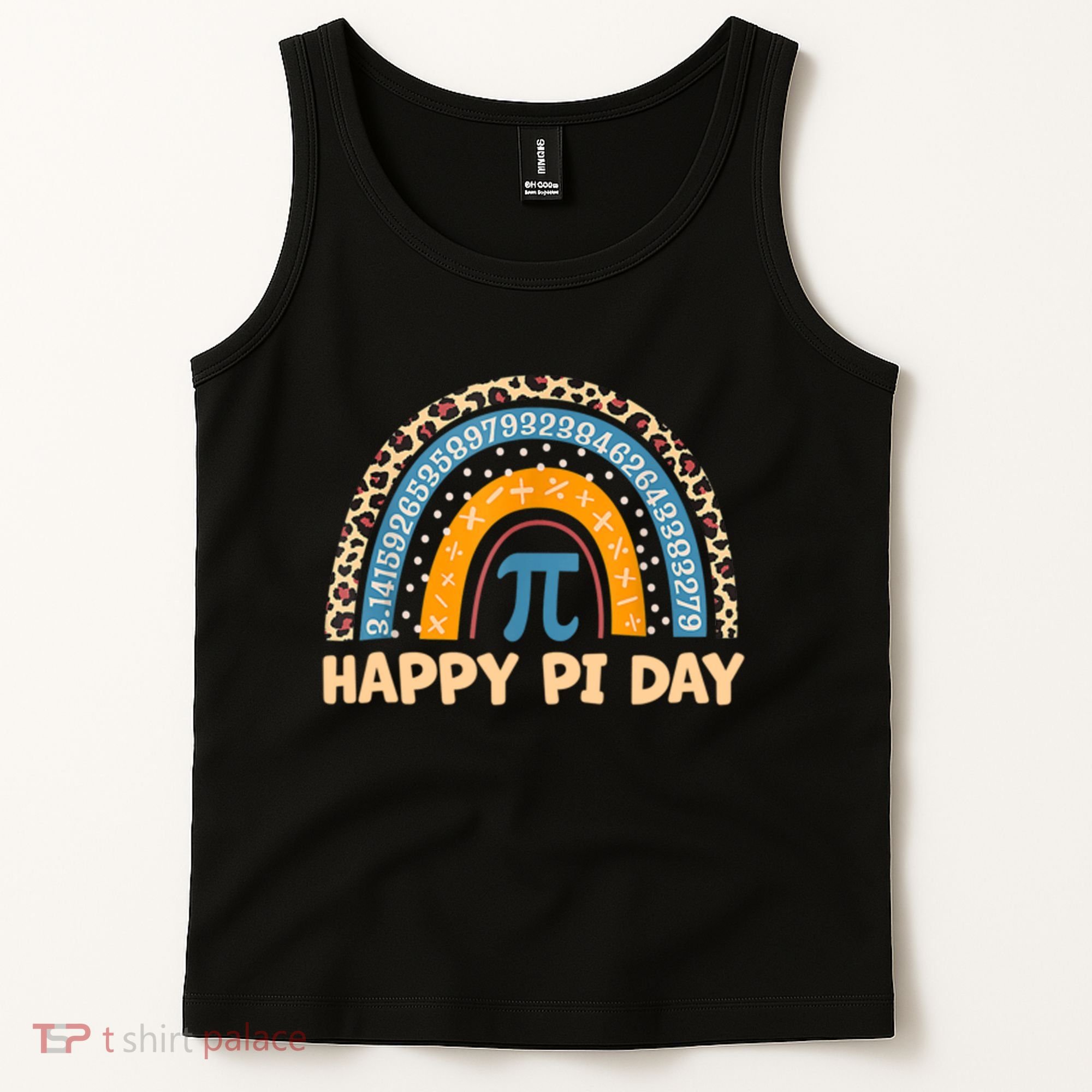 Happy Pi Day Leopard Rainbow Tank Top