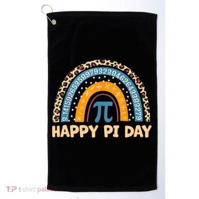 Happy Pi Day Leopard Rainbow Golf Towel