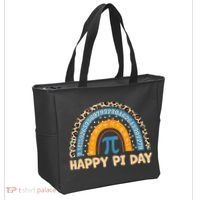 Happy Pi Day Leopard Rainbow Tote Bag thumb 2