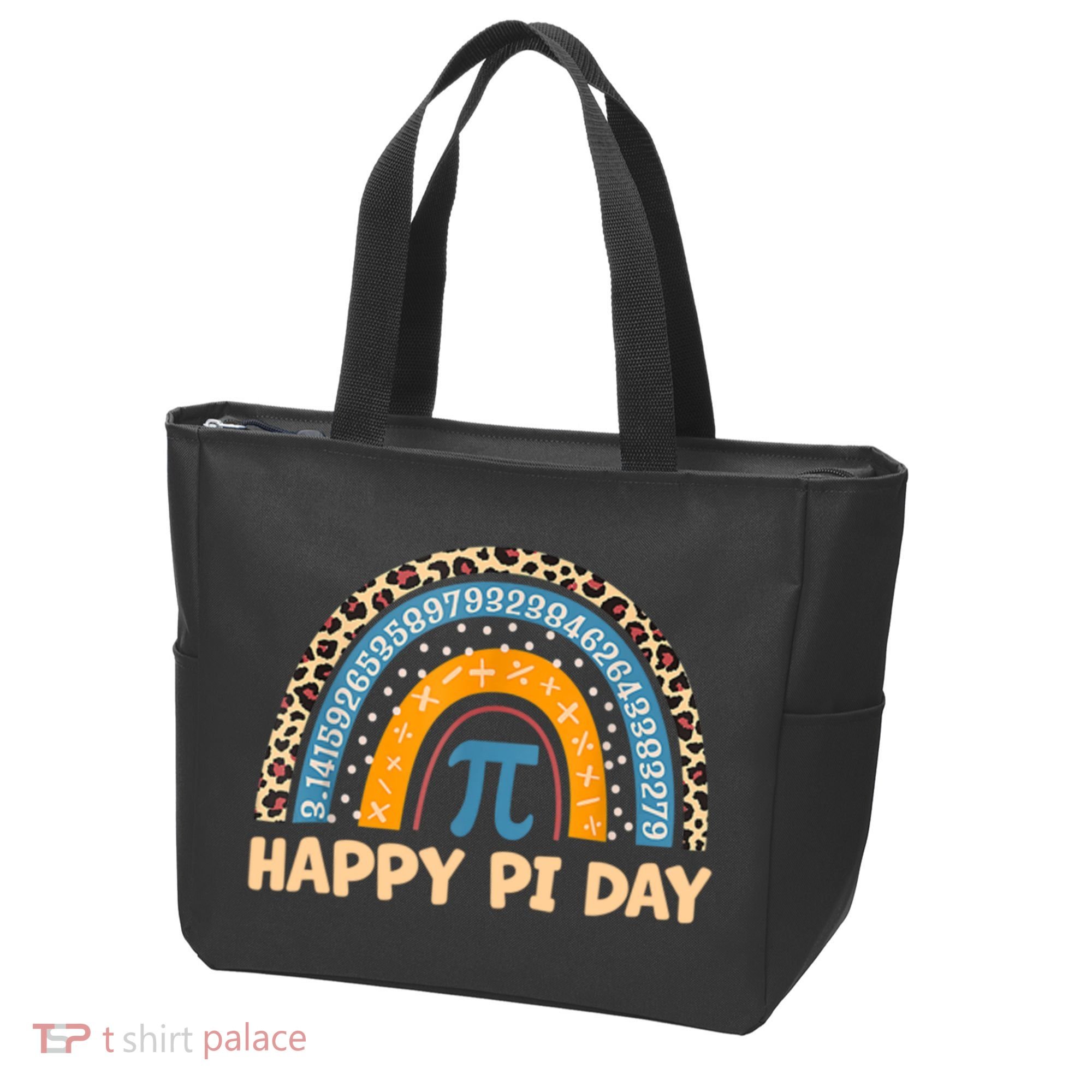 Happy Pi Day Leopard Rainbow Tote Bag