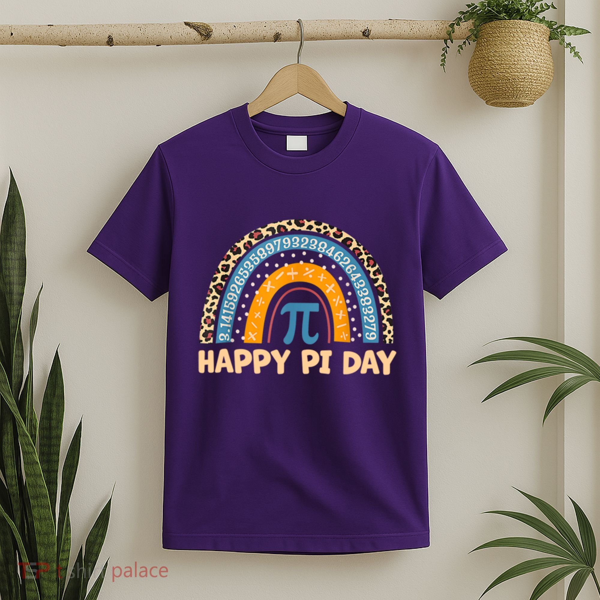 Happy Pi Day Leopard Rainbow T-Shirt