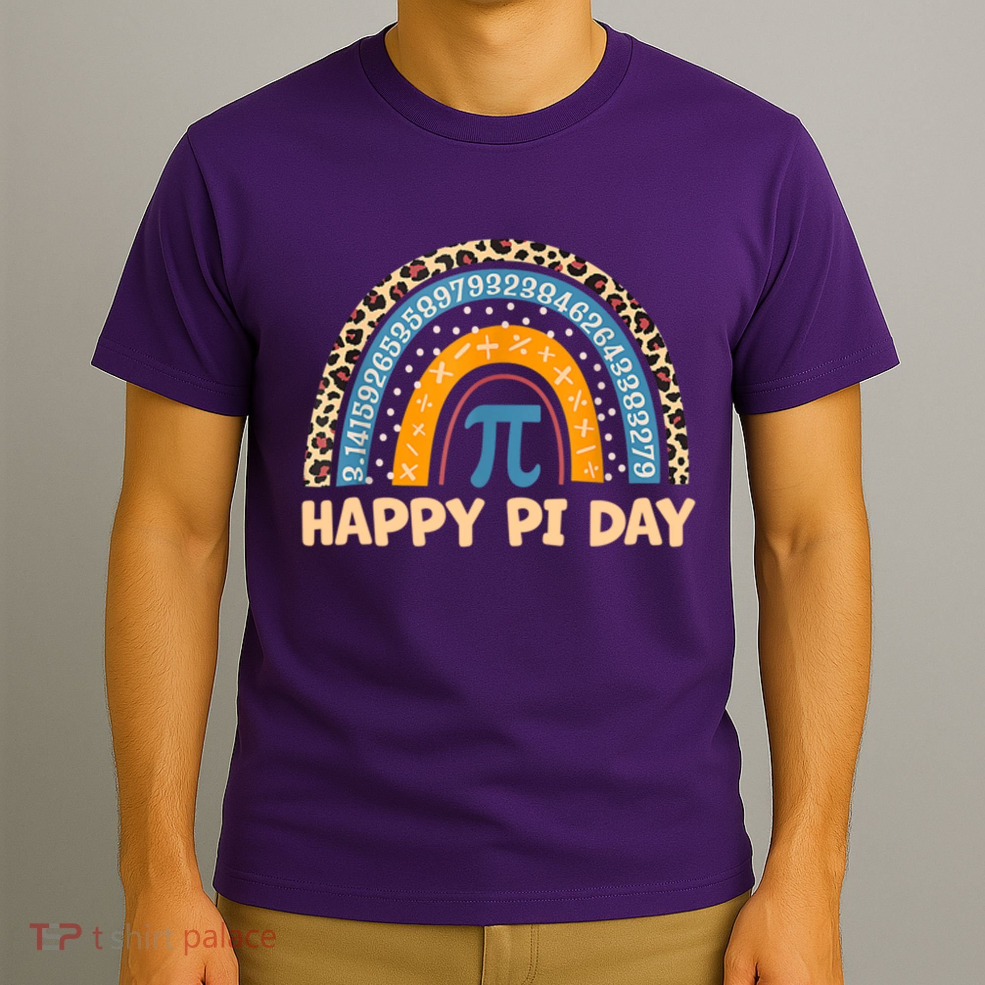 Happy Pi Day Leopard Rainbow T-Shirt